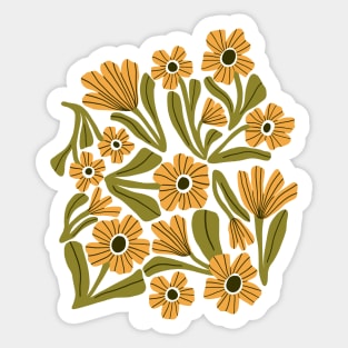 Boho blooms in beige and green Sticker